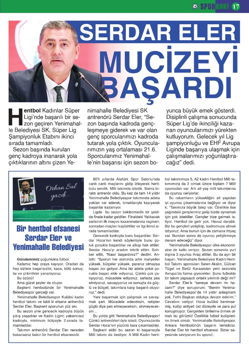 SPORANKİ DERGİSİNİN TEMMUZ AYI 1.SAYISI