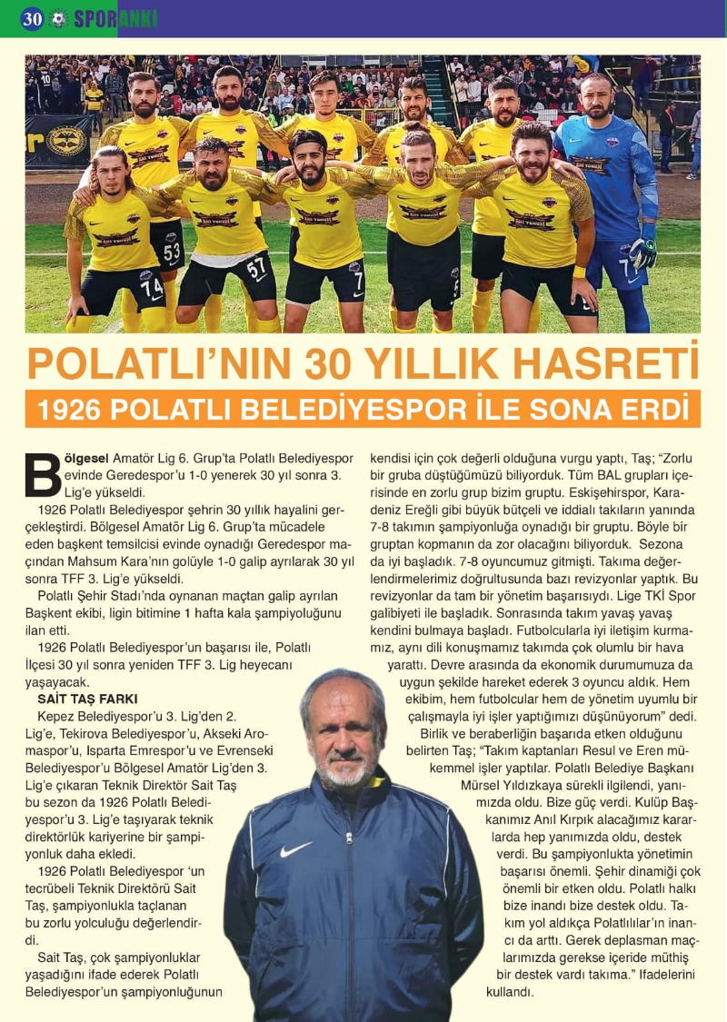 SPORANKİ DERGİSİNİN TEMMUZ AYI 1.SAYISI