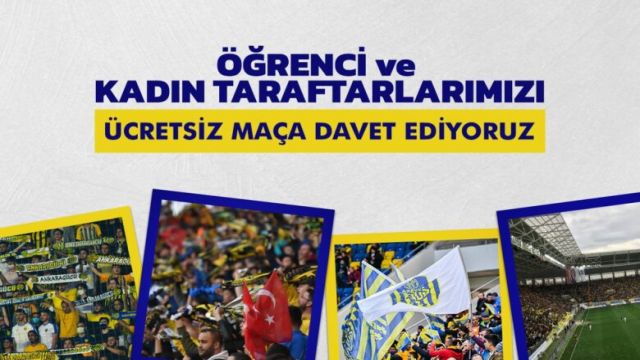 Ankaragücü'den öğrenci ve kadın taraftarlara bilet jesti