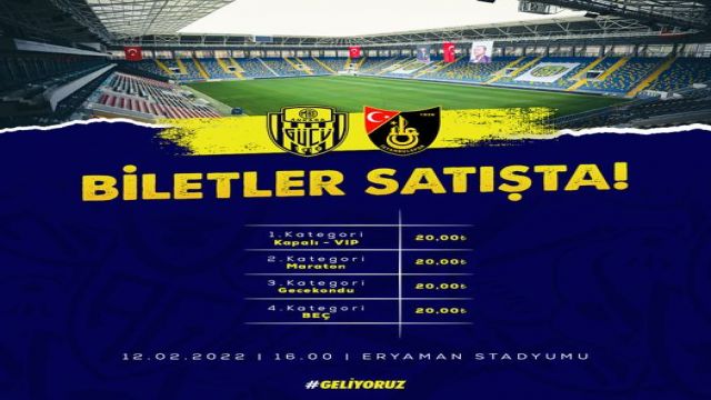 İstanbulspor karşılaşmasının biletleri satışta...