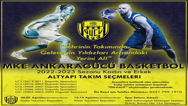 MKE Ankaragücü basketbol seçmeleri başlıyor