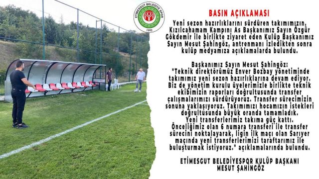 Etimesgut Belediyespor'dan açıklama !