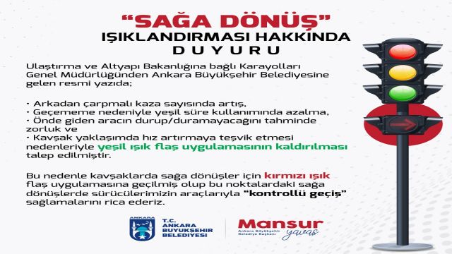 Başkent'ten haber | Başkent kavşaklarına fasılalı yanan ışık ayarı