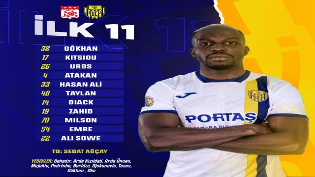 Sivasspor 1 - MKE Ankaragücü 0 İlk yarı sona erdi...