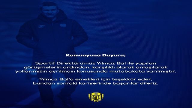Ankaragücü'nde Yılmaz Bal ile yollar ayrıldı