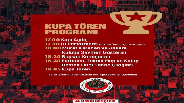 Gençlerbirliği kupasını bugün alacak