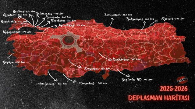 Gençlerbirliği'nin Süper Lig deplasman haritası!