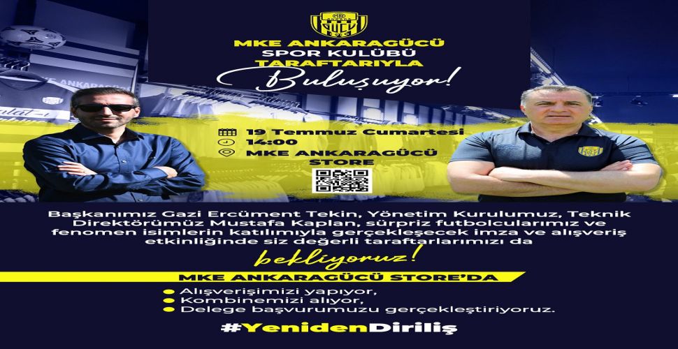 Ankaragücü cumartesi günü Ankaragücü Store'da buluşuyor!