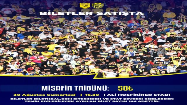 Adana 01 Futbol Kulübü SK – MKE Ankaragücü maçında Ankaragücü taraftarına kaç bilet ayrıldı?