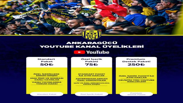 Ankaragücü YouTube TV abonelikleri açıldı