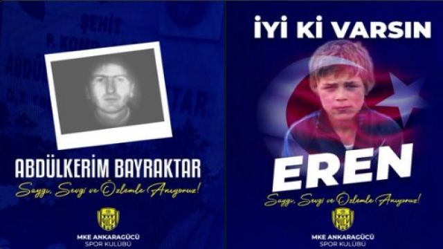 Ankaragücü'nden 2 şehidimiz için paylaşım geldi.