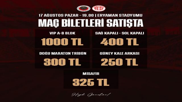 Gençlerbirliği - Antalyaspor maç biletleri satışa çıktı