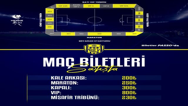 MKE Ankaragücü'nün 24 Erzincanspor ile oynayacağı maçın bilet satışı başladı