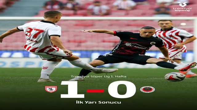 Samsunspor 1 - Gençlerbirliği 0 İlk yarı sona erdi...