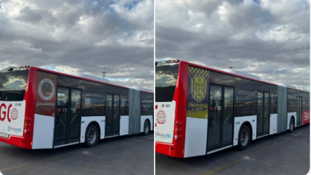 Ankara Büyükşehir Belediyesi'nden; Ankaragücü ve Gençlerbirliği logolu 5 yeni otobüs!