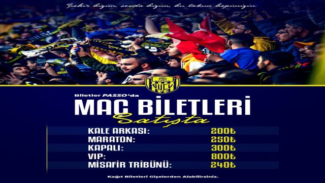 MKE Ankaragücü - Karacabey Belediye Spor maçının biletleri satışta