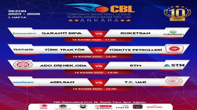 CBL Ankara’da 1. Hafta Maç Programı