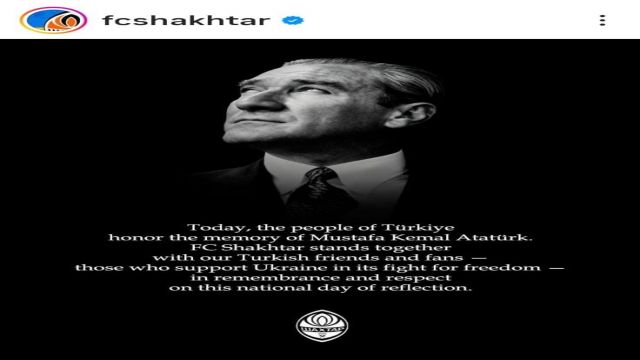 FC Shakhtar’dan 10 Kasım’da anlamlı mesaj