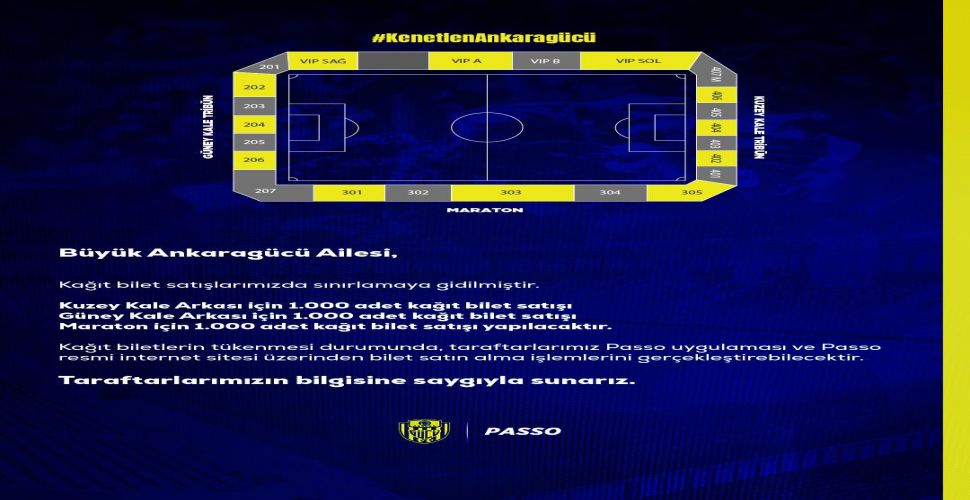 Ankaragücü kağıt bilet satışında  sınırlamaya gitti...