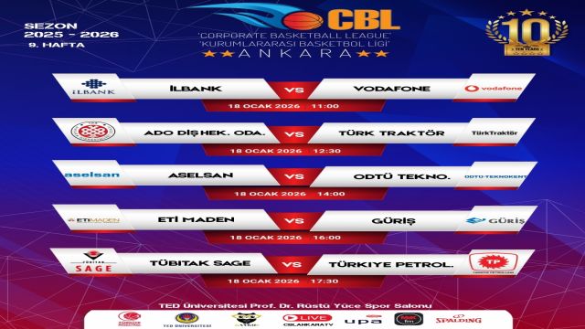 CBL Ankara’da 9. Hafta Maç Programı