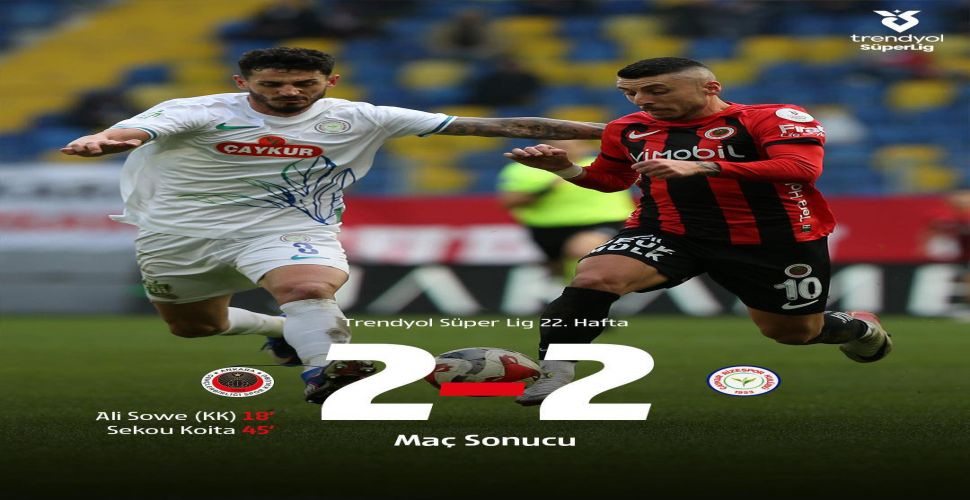 Gençlerbirliği'ne ikinci yarı şoku 2-2