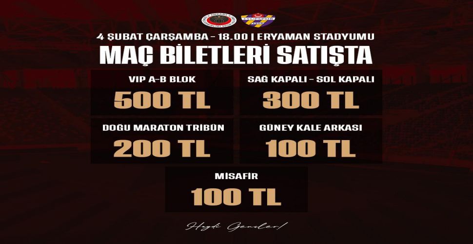 Gençlerbirliği'nin kupa maçı  biletleri satışa çıktı. 
