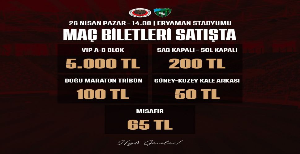 Gençlerbirliği - Kocaelispor maçının biletleri satışa çıktı