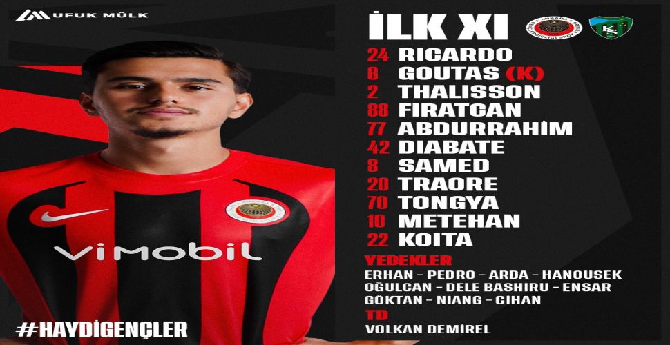 Gençlerbirliği'nin Kocaelispor kadrosu...