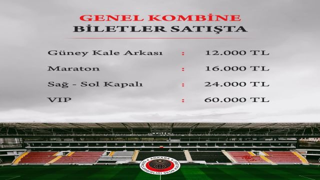 Gençlerbirliği'nin 2026-2027 sezonu genel kombine satışları başlıyor