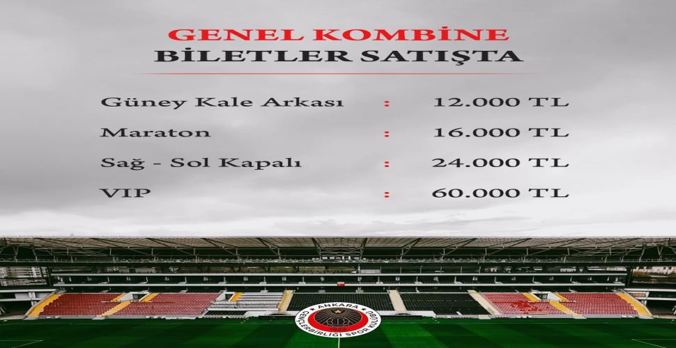 Gençlerbirliği'nin 2026-2027 sezonu genel kombine satışları başlıyor