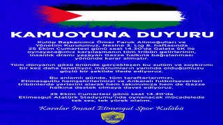 Etimesgutspor'dan Gazze duyarlılığı