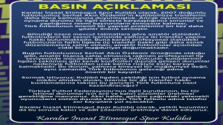 Etimesgut Spor'dan açıklama