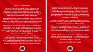 Gençlerbirliği, Amed SF maçının huzur içinde geçmesi için bazı bilgilendirmeler yaptı